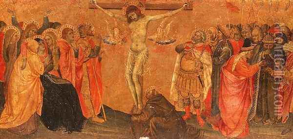 Crucifixion, predella panel Oil Painting - Taddeo Di Bartolo
