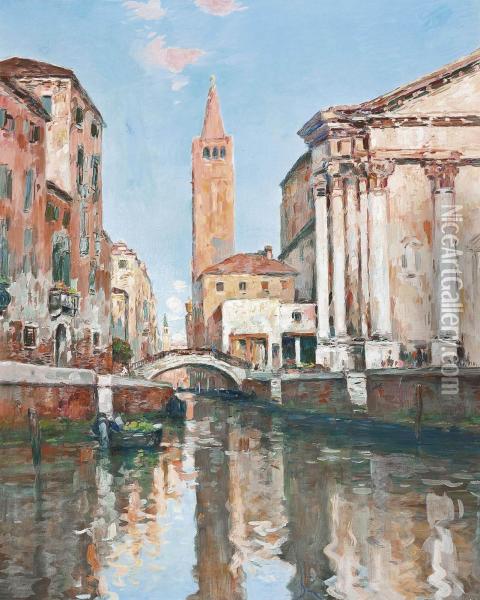 Vue De Venise Oil Painting - Maurice Bompard
