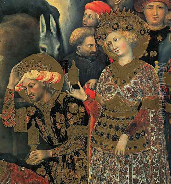 The Adoration of the Magi (detail) 1422 Oil Painting - Gentile Da Fabriano