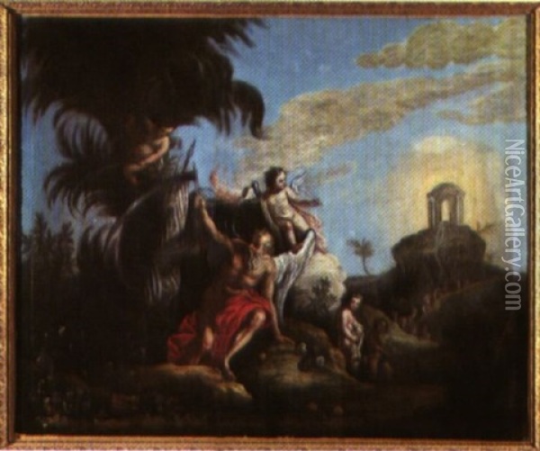 Allegorie De L'histoire Oil Painting - Jacques de Lajoue