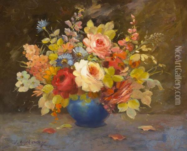 Floral Still Life Oil Painting - Anton Kozakiewicz