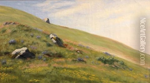 Wildflowers On A Hillside Oil Painting - Ludmilla Pilat Welch