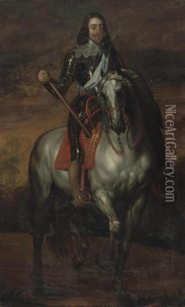 Dyck Equestrian Portrait Of King Charles I Oil Painting - Sir Anthony Van Dyck