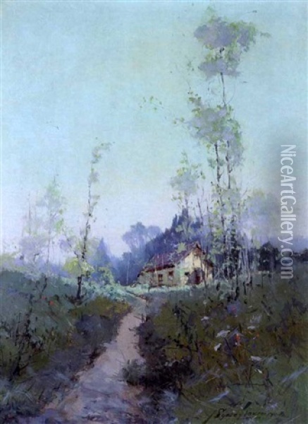 Alaska Homestead Oil Painting - Sydney Mortimer Laurence