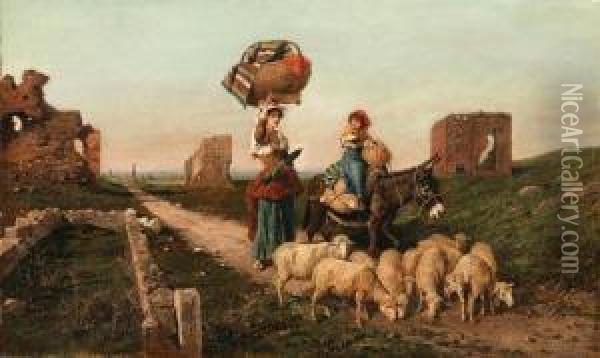 The Walk Home Oil Painting - Filippo Indoni