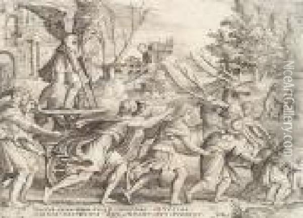 Pencz, Georg. The Triumph Of Time Oil Painting - Georg Pencz