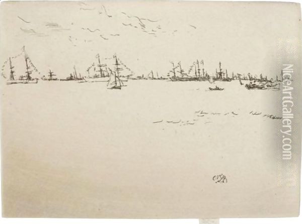 Troop Ships Oil Painting - James Abbott McNeill Whistler