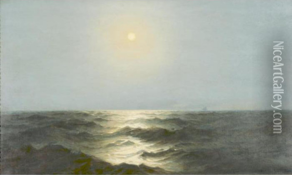 Moonlit Sea Oil Painting - Frank Knox Morton Rehn