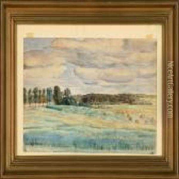 Harvest Landscape Oil Painting - Peter Marius Hansen