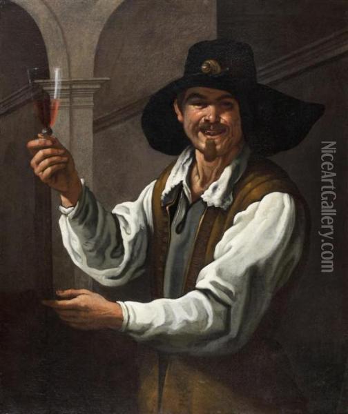 Le Buveur Ou Allegorie Du Gout Oil Painting - Diego Rodriguez de Silva y Velazquez