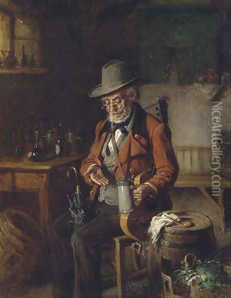 Welcome refreshment Oil Painting - Hermann Kern