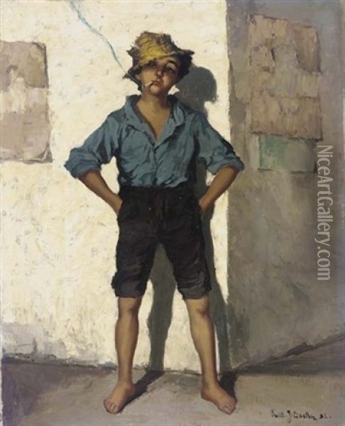 The Young Urchin Oil Painting - Rudolph Jelinek