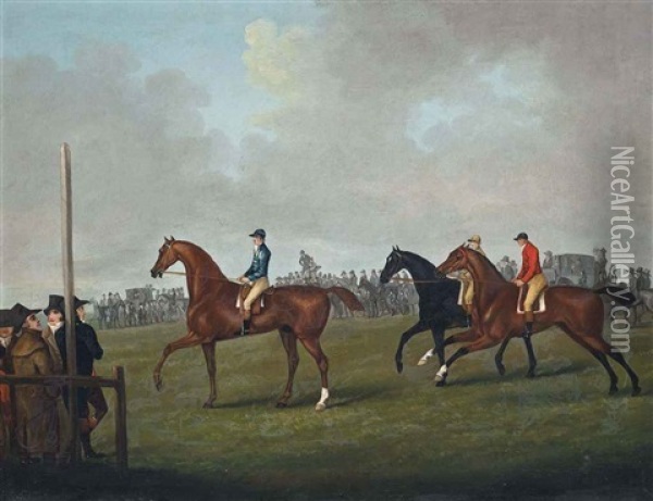 At The Start, Newmarket Oil Painting - John Francis Sartorius