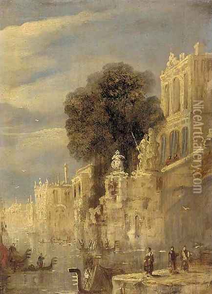 Palazzos on a Venetian backwater Oil Painting - Joseph Mallord William Turner