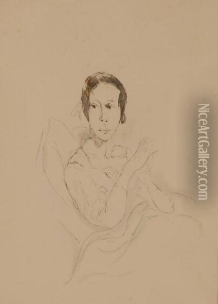 Woman In Bed Oil Painting - Rudolf Grossmann