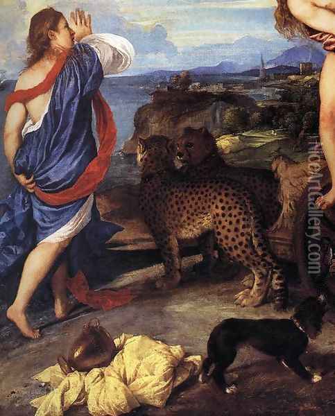Bacchus and Ariadne (detail) Oil Painting - Tiziano Vecellio (Titian)