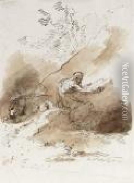 Saint Jerome In The Desert Oil Painting - Giuseppe Bernardino Bison