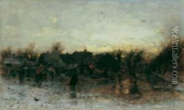Abendliche Winterlandschaft Oil Painting - Ludwig Munthe