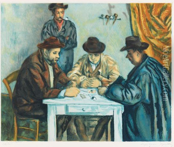 Nach - Les Joueurs De Cartes Oil Painting - Paul Cezanne