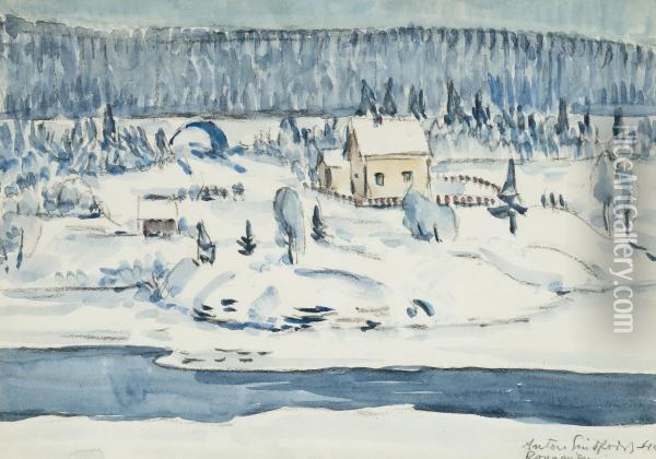 Aview Of Lapland Oil Painting - Anton Lindforss