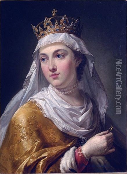 Portrait of Queen Jadwiga Anjou Oil Painting - Marcello Bacciarelli