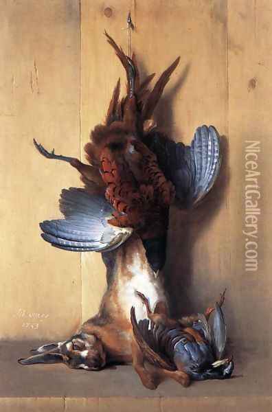 Still-life with Pheasant 1763 Oil Painting - Jean-Baptiste Oudry