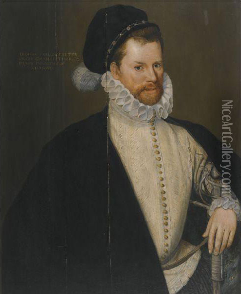 Portrait Of Thomas Cecil Oil Painting - Cornelis Ketel
