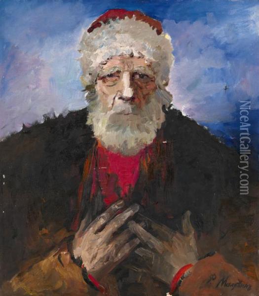 Portrait Of An Old Bearded Man Oil Painting - Philippe Andreevitch Maliavine