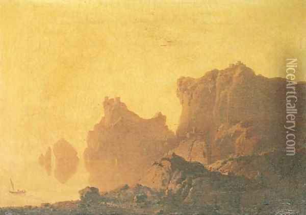The Gulf of Salerno Oil Painting - Josepf Wright Of Derby