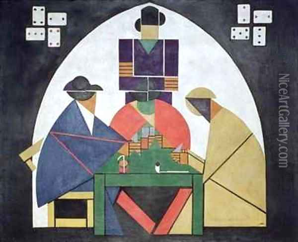 The Card Players Oil Painting - Theo van Doesburg