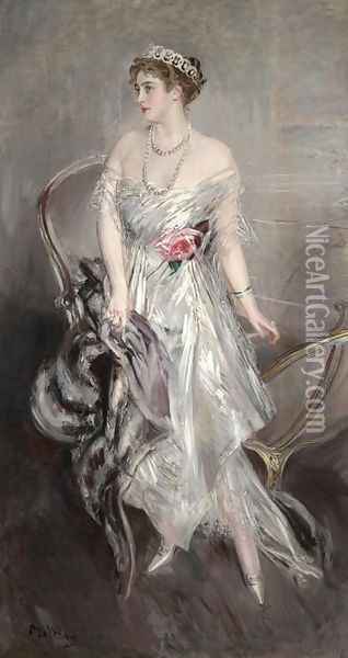 Princess Anastasia of Greece (Mrs Leeds) Oil Painting - Giovanni Boldini