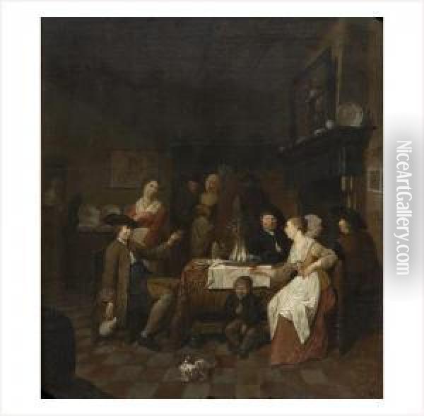 Scene D'interieur De Cuisine Oil Painting - Jan Baptist Lambrechts