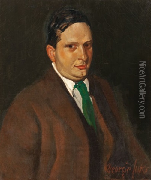The Green Tie (portrait Of Edward H. Smith) Oil Painting - George Benjamin Luks