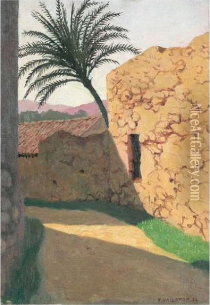 Le Palmier, Cagnes, 1920 Oil Painting - Felix Edouard Vallotton