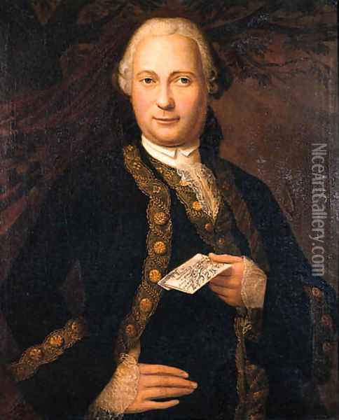 Portrait of Guilliaem Alvarez (1736-1817) burgomaster of Axel and Terneuzen Oil Painting - Pieter Van Zanten