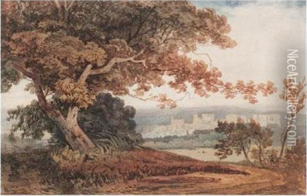 View Of An Estate Oil Painting - Samuel Prout
