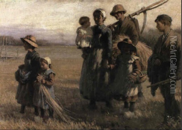 Returning From The Fields Oil Painting - William Kay Blacklock