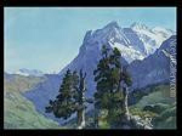 Alpenlandschaft Oil Painting - Willy Moralt