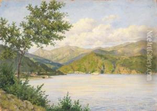 Paesaggio Sul Lago Oil Painting - Camillo Merlo