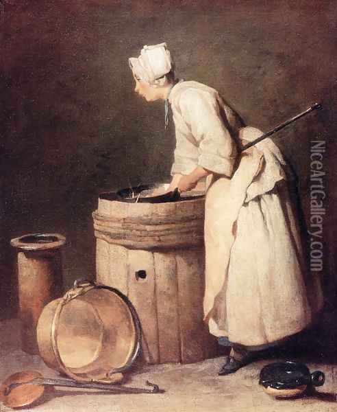 The Scullery Maid, 1738 Oil Painting - Jean-Baptiste-Simeon Chardin