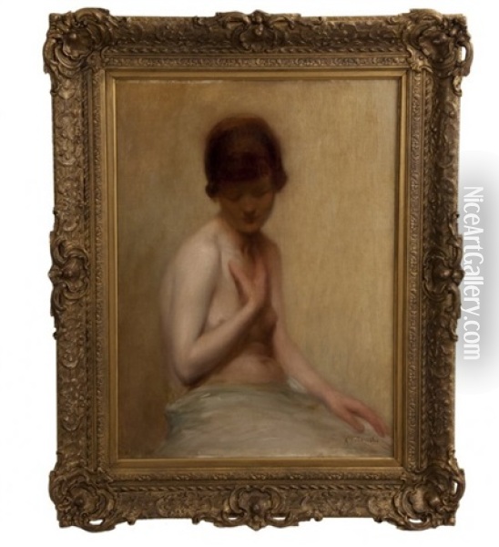 Study Of A Young Girl Oil Painting - Albert De Belleroche