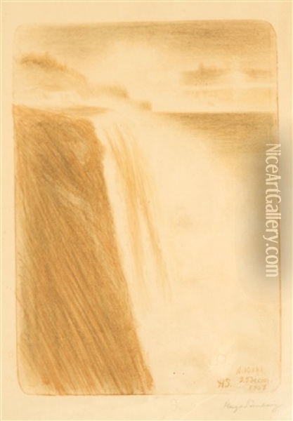 Niagara Falls Oil Painting - Hugo Simberg
