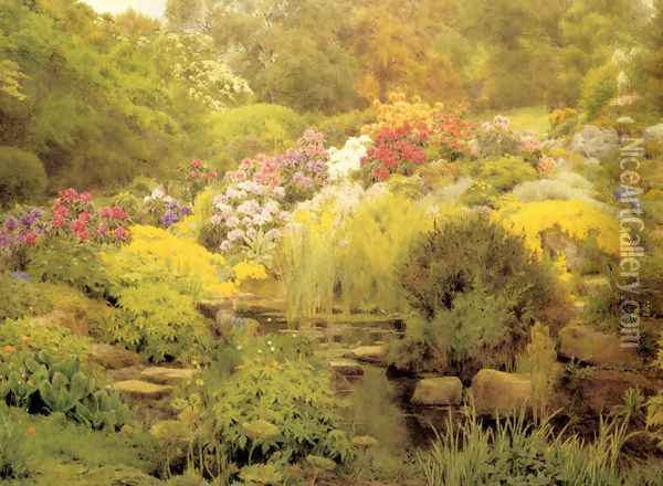 A Watergarden Oil Painting - George Marks
