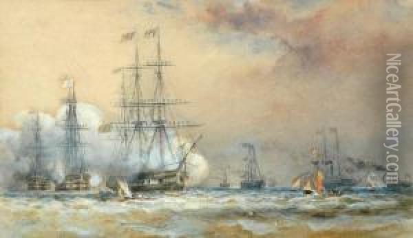 The Arrival Of Princess Of Alexandra Of Denkmark Oil Painting - Sir Oswald Walter Brierly