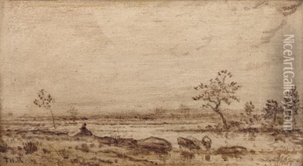 Paysage, Brunaille Oil Painting - Theodore Rousseau