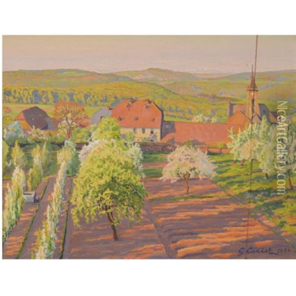 Printemps A Georgenborn Oil Painting - Gustave Camille Gaston Cariot