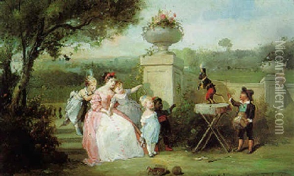 Le Petit Montreur De Singe Oil Painting - Francois-Louis Lanfant