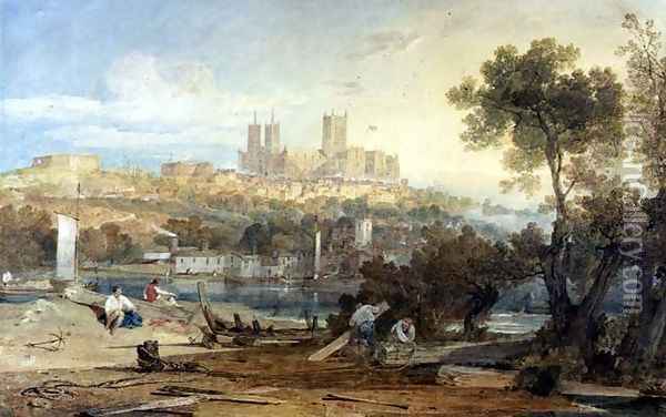 View of Lincoln Oil Painting - Joseph Mallord William Turner