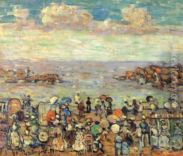 Beach At St Malo2 Oil Painting - Maurice Brazil Prendergast