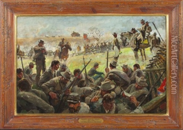 The Civil War Oil Painting - Herbert Morton Stoops